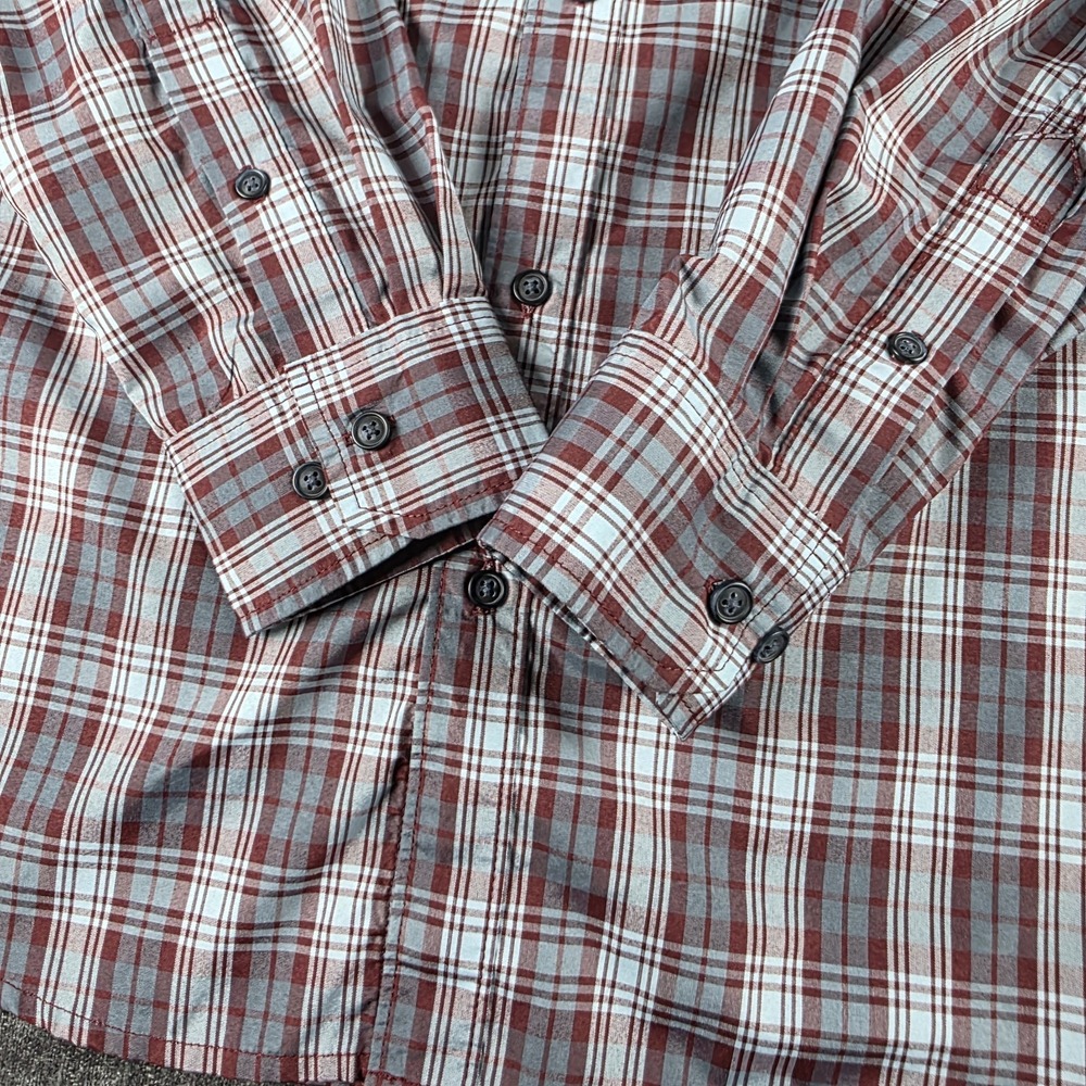 Exofficio Insect Shield Shirt Mens Medium Red Gray Plaid Fishing Outdoor M - Picture 7 of 10